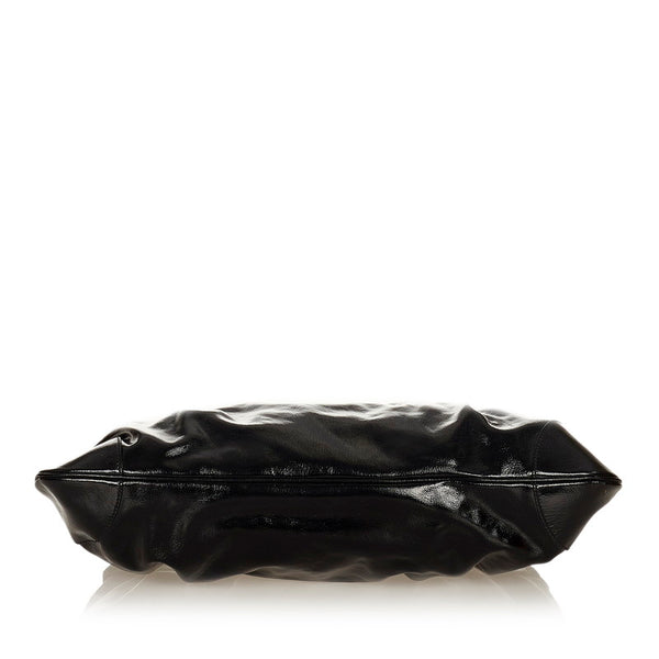 サルヴァトーレフェラガモ ガンチーニ AB-21 5370 ブラック パテントレザー ハンドバッグ レディース Salvatore Ferragamo 【中古】