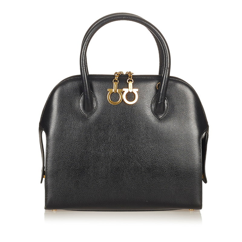 サルヴァトーレフェラガモ ガンチーニ AX 21 5644 ブラック レザー ハンドバッグ ショルダーバッグ 2WAY レディース Salvatore Ferragamo 【中古】