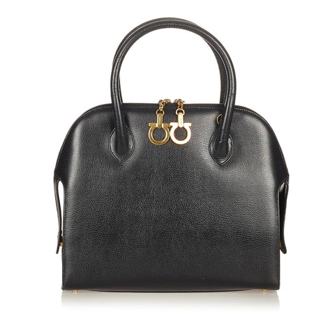 サルヴァトーレフェラガモ ガンチーニ AX 21 5644 ブラック レザー ハンドバッグ ショルダーバッグ 2WAY レディース Salvatore Ferragamo 【中古】