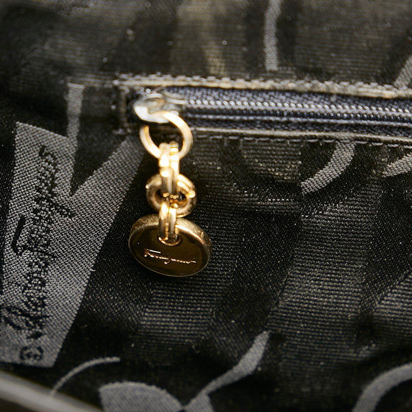 サルヴァトーレフェラガモ ガンチーニ AX 21 5644 ブラック レザー ハンドバッグ ショルダーバッグ 2WAY レディース Salvatore Ferragamo 【中古】