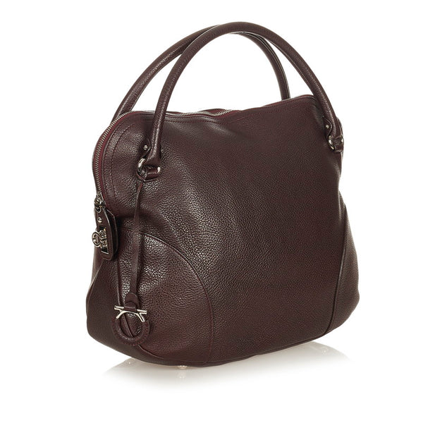 サルヴァトーレフェラガモ ガンチーニ ハンドバッグ AB-21 B936 ブラウン レザー レディース Salvatore Ferragamo 【中古】