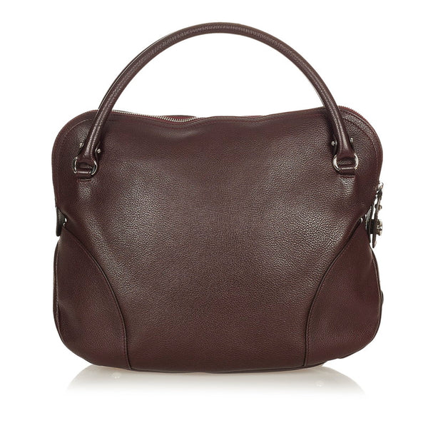 サルヴァトーレフェラガモ ガンチーニ ハンドバッグ AB-21 B936 ブラウン レザー レディース Salvatore Ferragamo 【中古】