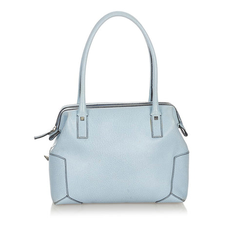 サルヴァトーレフェラガモ ハンドバッグ AQ-21 1204 ライトブルー レザー レディース Salvatore Ferragamo 【中古】