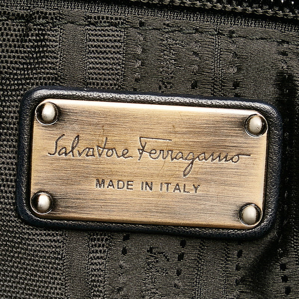 サルヴァトーレフェラガモ ダブルガンチーニ DY-21 B355 ブラック レザー ハンドバッグ レディース Salvatore Ferragamo 【中古】