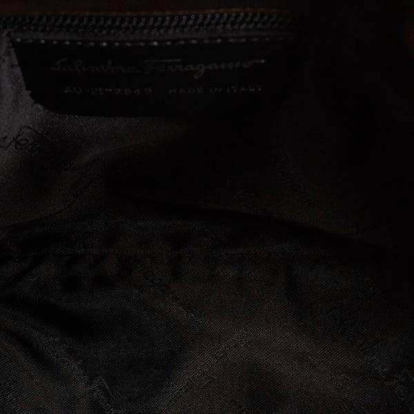 サルヴァトーレフェラガモ ヴァラ AU-21-2849 ブラウン レザー ショルダーバッグ レディース Salvatore Ferragamo 【中古】