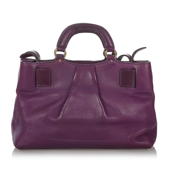 サルヴァトーレフェラガモ ガンチーニ ハンドバッグ ショルダーバッグ ２WAY DY-21 D313 パープル レザー レディース Salvatore Ferragamo 【中古】