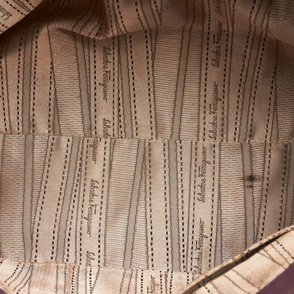 サルヴァトーレフェラガモ ガンチーニ ハンドバッグ ショルダーバッグ ２WAY DY-21 D313 パープル レザー レディース Salvatore Ferragamo 【中古】