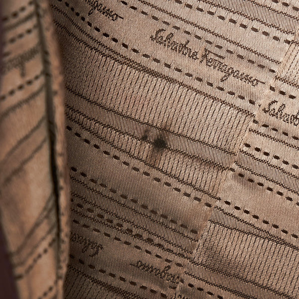 サルヴァトーレフェラガモ ガンチーニ ハンドバッグ ショルダーバッグ ２WAY DY-21 D313 パープル レザー レディース Salvatore Ferragamo 【中古】