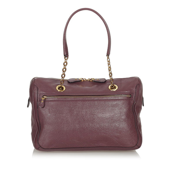 サルヴァトーレフェラガモ ガンチーニ トートバック ハンドバック パープル レザー レディース Salvatore Ferragamo 【中古】