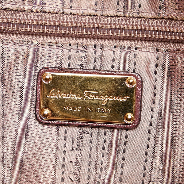 サルヴァトーレフェラガモ ガンチーニ トートバック ハンドバック パープル レザー レディース Salvatore Ferragamo 【中古】