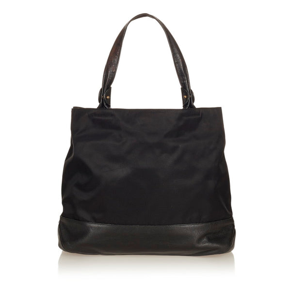 サルヴァトーレフェラガモ ヴァラリボン トートバッグ AU-21 C577 ブラック ナイロン レザー スパンコール レディース Salvatore Ferragamo 【中古】