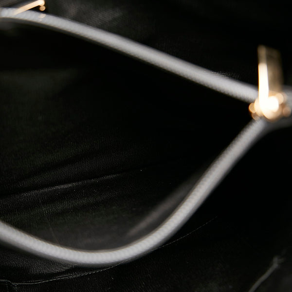 サルヴァトーレフェラガモ ヴァラリボン トートバッグ AU-21 C577 ブラック ナイロン レザー スパンコール レディース Salvatore Ferragamo 【中古】