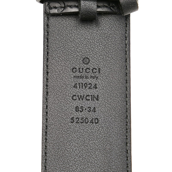 グッチ グッチシマ 411924 ブラック レザー ベルト メンズ GUCCI 【中古】