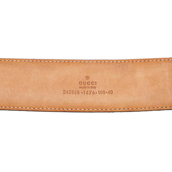 グッチ グッチシマ 245868 ブラック レザー ベルト メンズ GUCCI 【中古】