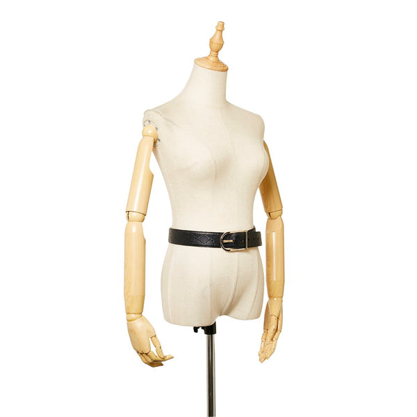 グッチ グッチシマ 245868 ブラック レザー ベルト メンズ GUCCI 【中古】