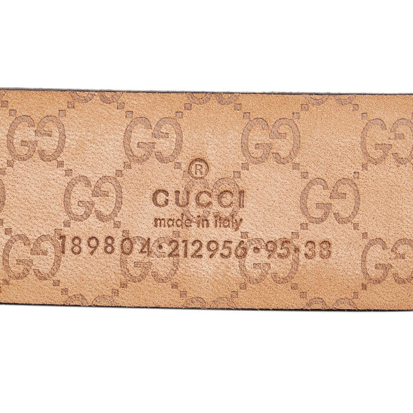 グッチ ベルト 189804 ブラック レザー メタル メンズ GUCCI 【中古】