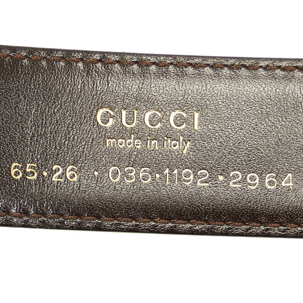 グッチ ミスGG インターロッキング 036 1192 2964 ブラック ゴールド レザー ベルト レディース GUCCI 【中古】