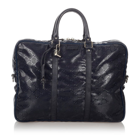 グッチ GGインプリメ 201480 ネイビー PVC レザー ビジネスバッグ メンズ GUCCI 【中古】