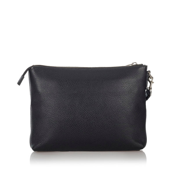 グッチ 387075 ブラック レザー クラッチバッグ メンズ GUCCI 【中古】