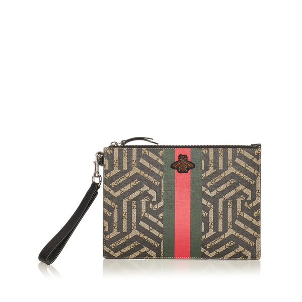 グッチ シェリーライン クラッチバッグ 495524 マルチカラー PVC レディース GUCCI 【中古】