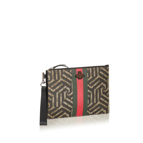 グッチ シェリーライン クラッチバッグ 495524 マルチカラー PVC レディース GUCCI 【中古】