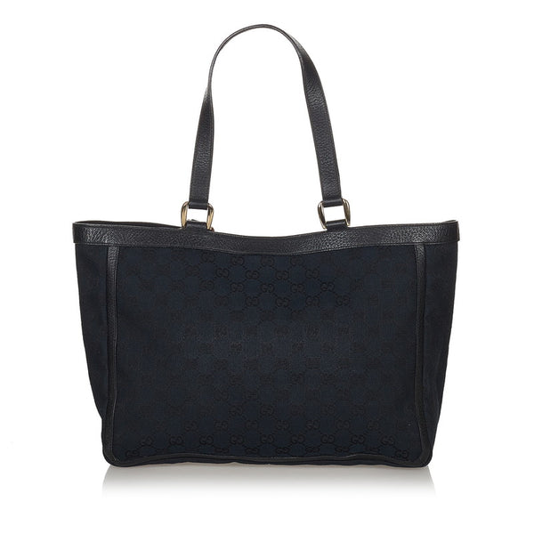 グッチ GGキャンバス アビー 146247 ブラック キャンバス レザー ハンドバッグ レディース GUCCI 【中古】