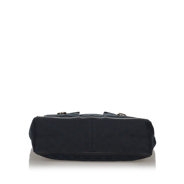 グッチ GGキャンバス アビー 146247 ブラック キャンバス レザー ハンドバッグ レディース GUCCI 【中古】