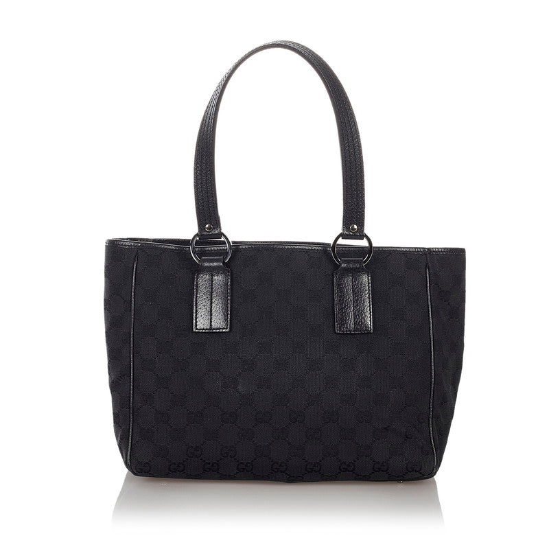 グッチ GGキャンバス 113019 ブラック キャンバス トートバッグ レディース GUCCI 【中古】