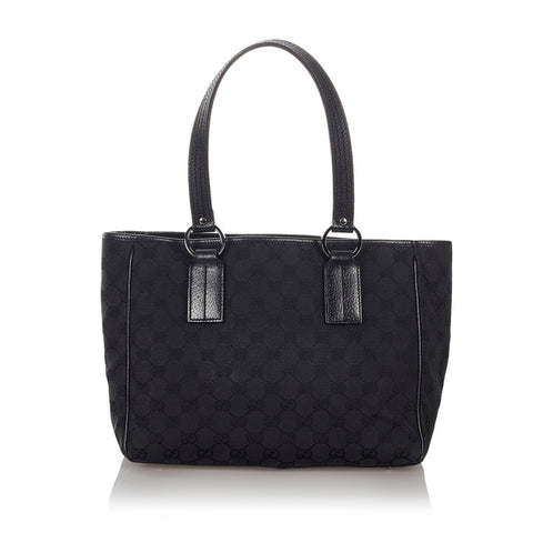 グッチ GGキャンバス 113019 ブラック キャンバス トートバッグ レディース GUCCI 【中古】