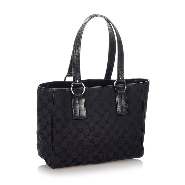 グッチ GGキャンバス 113019 ブラック キャンバス トートバッグ レディース GUCCI 【中古】