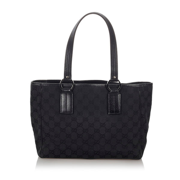 グッチ GGキャンバス 113019 ブラック キャンバス トートバッグ レディース GUCCI 【中古】