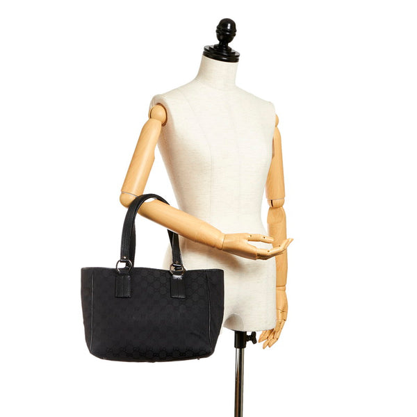 グッチ GGキャンバス 113019 ブラック キャンバス トートバッグ レディース GUCCI 【中古】