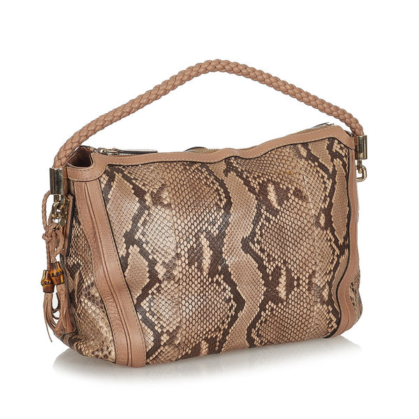 グッチ 269949 ベージュ パイソン ハンドバッグ レディース GUCCI 【中古】