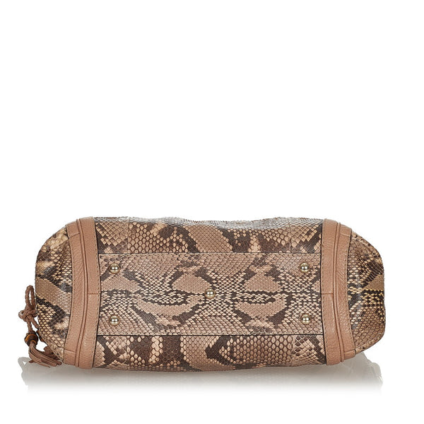 グッチ 269949 ベージュ パイソン ハンドバッグ レディース GUCCI 【中古】