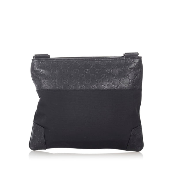 グッチ グッチシマ  161822 ブラック キャンバス レザー ショルダーバッグ レディース GUCCI 【中古】