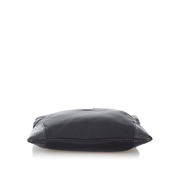 グッチ グッチシマ  161822 ブラック キャンバス レザー ショルダーバッグ レディース GUCCI 【中古】