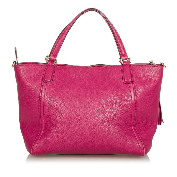 グッチ ソーホー タッセル 369176 ピンク レザー ハンドバッグ ショルダーバッグ 2WAY レディース GUCCI 【中古】
