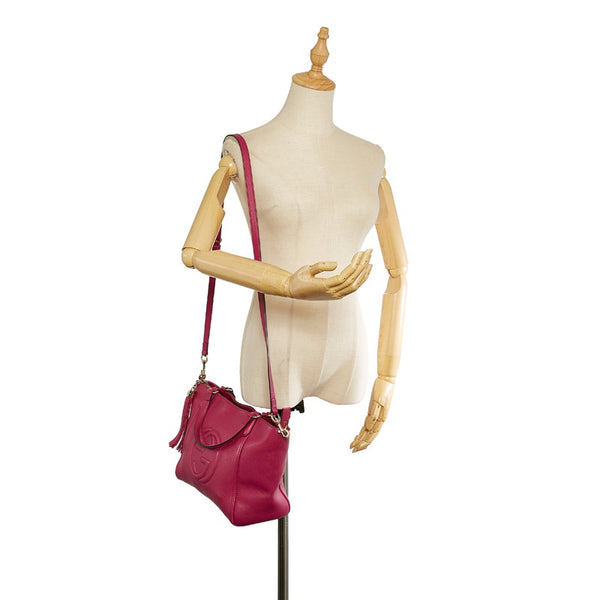 グッチ ソーホー タッセル 369176 ピンク レザー ハンドバッグ ショルダーバッグ 2WAY レディース GUCCI 【中古】