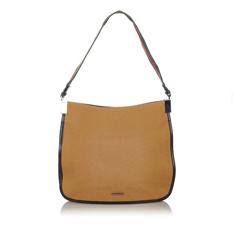 グッチ シェリーライン 001 4321 2684 ベージュ キャンバス レザー ワンショルダー レディース GUCCI 【中古】