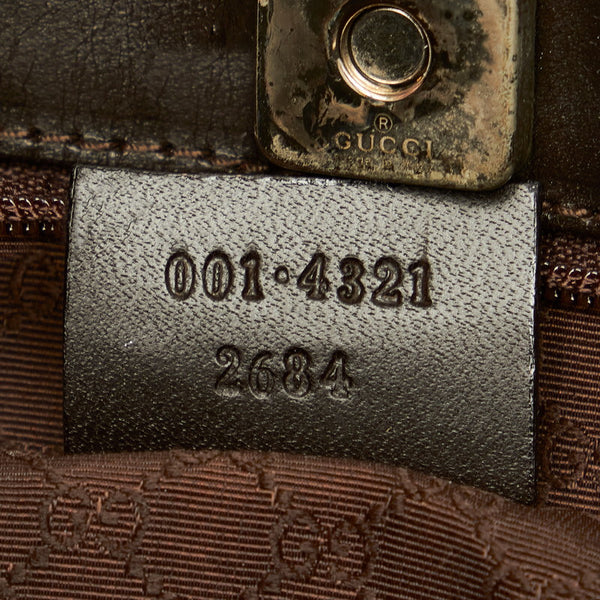 グッチ シェリーライン 001 4321 2684 ベージュ キャンバス レザー ワンショルダー レディース GUCCI 【中古】