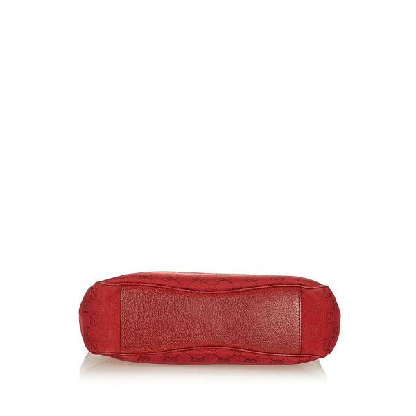 グッチ GGキャンバス 113012 レッド キャンバス レザー ワンショルダー レディース GUCCI 【中古】