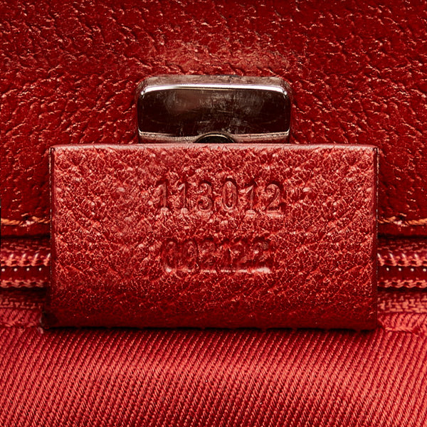 グッチ GGキャンバス 113012 レッド キャンバス レザー ワンショルダー レディース GUCCI 【中古】