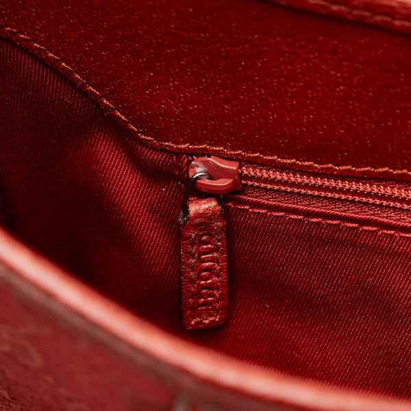 グッチ GGキャンバス 113012 レッド キャンバス レザー ワンショルダー レディース GUCCI 【中古】