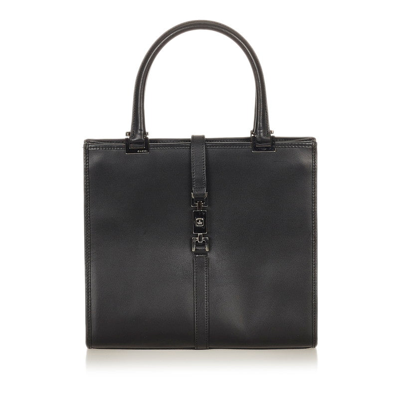 グッチ ジャッキー 002 1065 ブラック レザー ハンドバッグ レディース GUCCI 【中古】