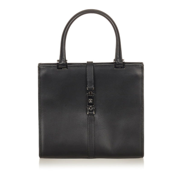 グッチ ジャッキー 002 1065 ブラック レザー ハンドバッグ レディース GUCCI 【中古】