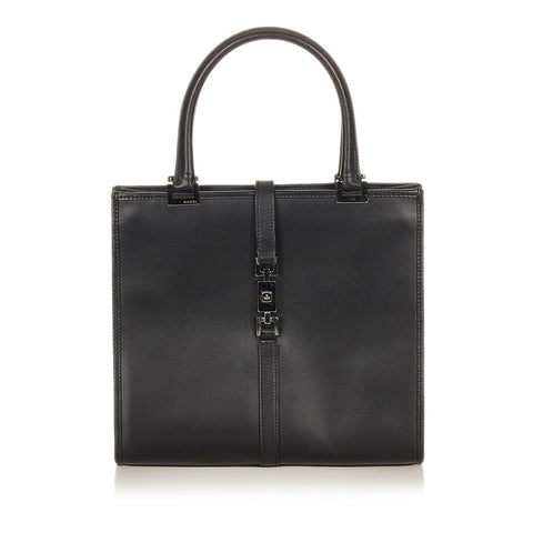 グッチ ジャッキー 002 1065 ブラック レザー ハンドバッグ レディース GUCCI 【中古】