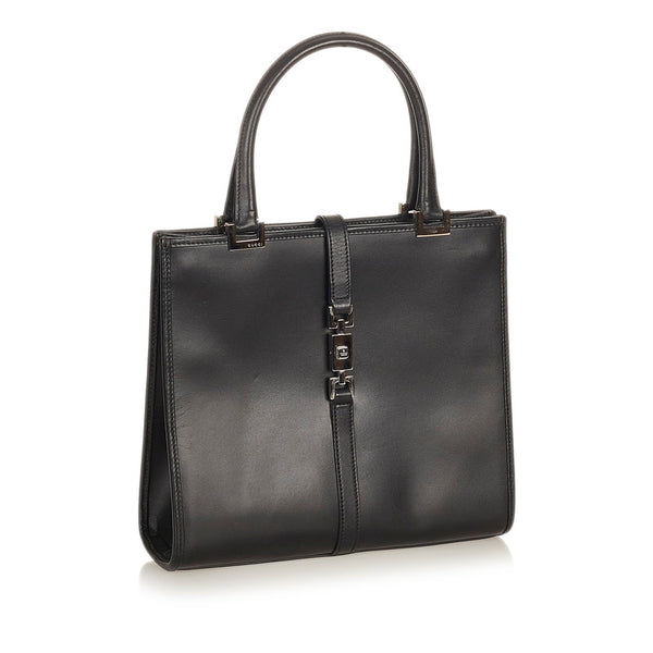 グッチ ジャッキー 002 1065 ブラック レザー ハンドバッグ レディース GUCCI 【中古】