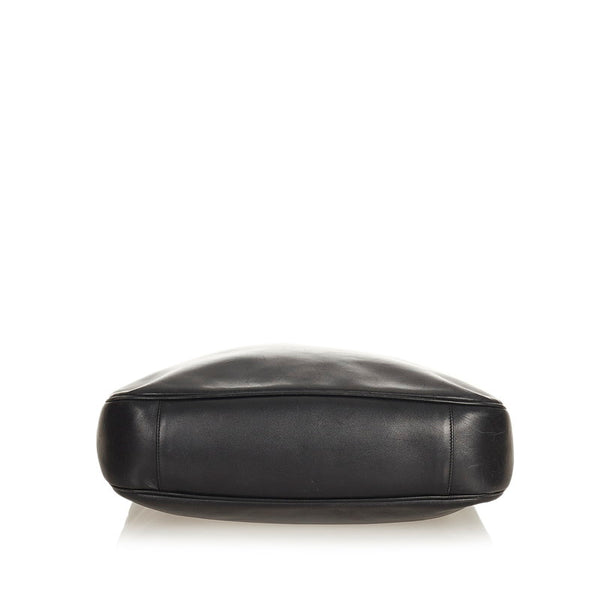 グッチ バンブー 001 1577 ブラック レザー ハンドバッグ レディース GUCCI 【中古】