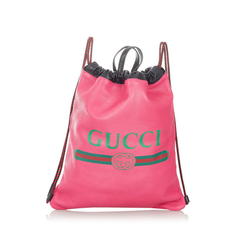 グッチ リュック バックパック 516639 ピンク  レザー レディース GUCCI 【中古】