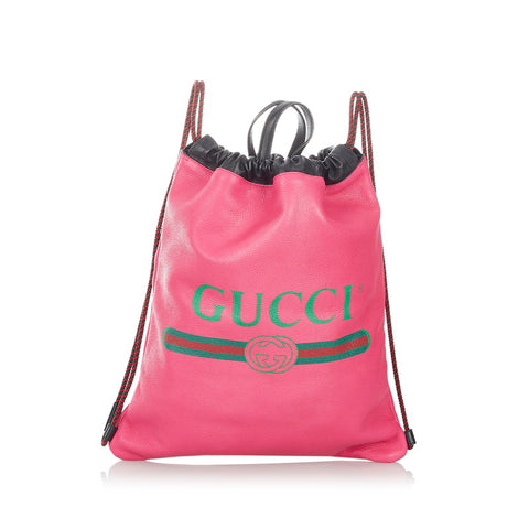 グッチ リュック バックパック 516639 ピンク  レザー レディース GUCCI 【中古】
